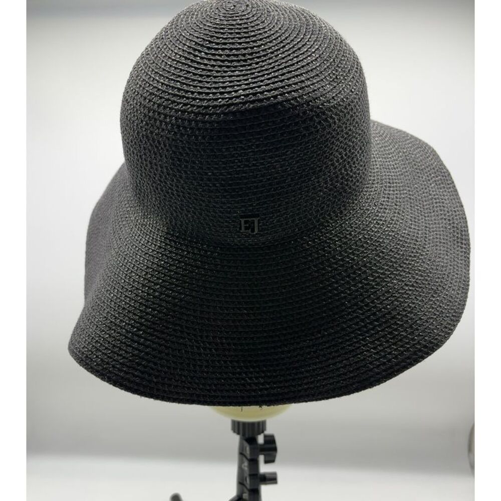 Eric Javits Wide Brim Sun Hat in Black - Picture 2 of 4